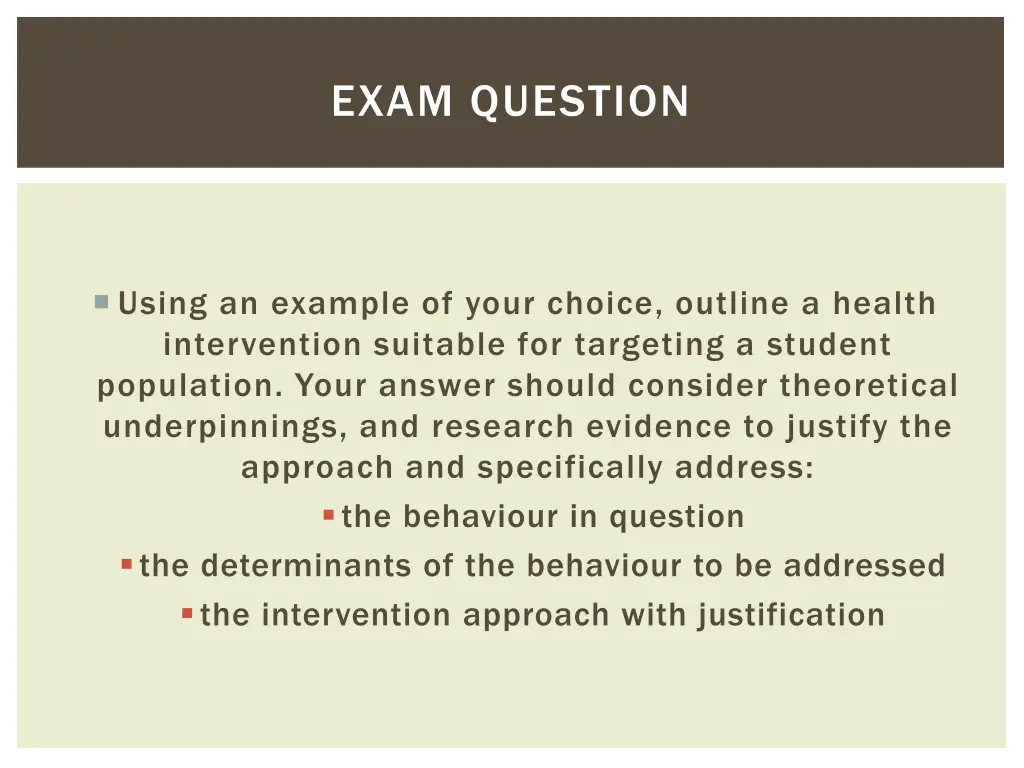 exam question
