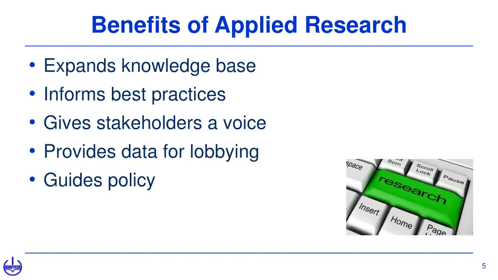 benefits of applied research