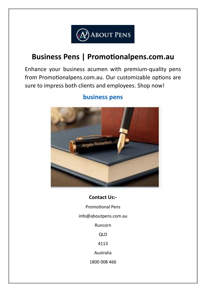 business pens promotionalpens com au