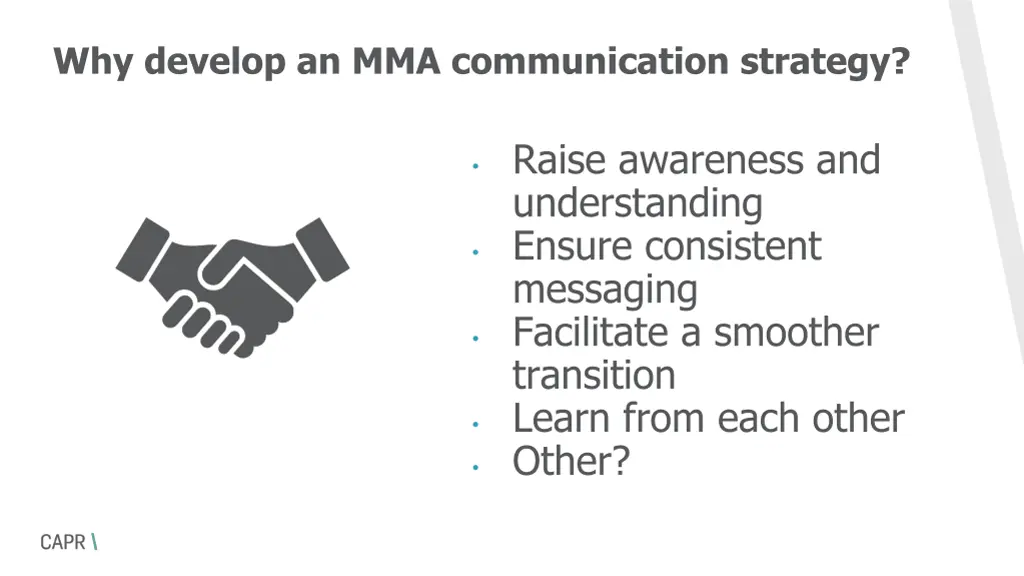 why develop an mma communication strategy