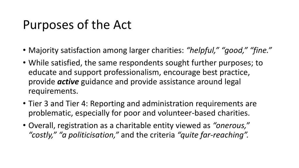purposes of the act