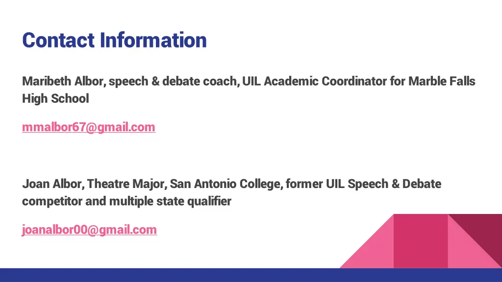 contact information