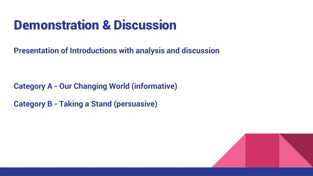 demonstration discussion