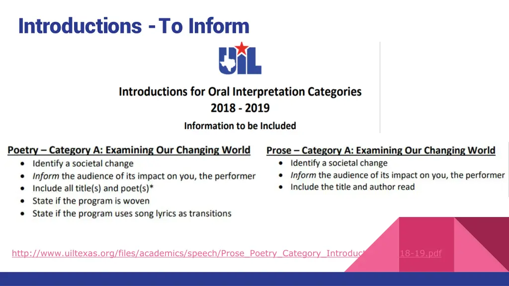 introductions to inform
