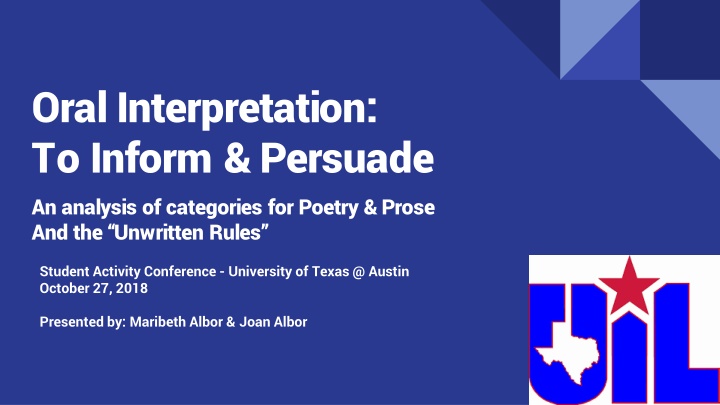 oral interpretation to inform persuade