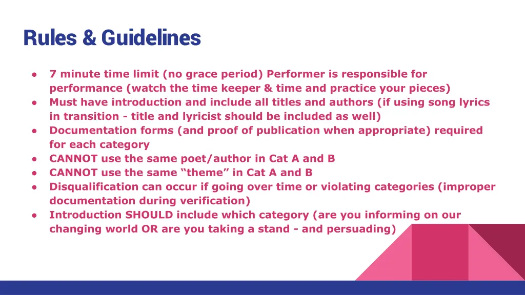 rules guidelines