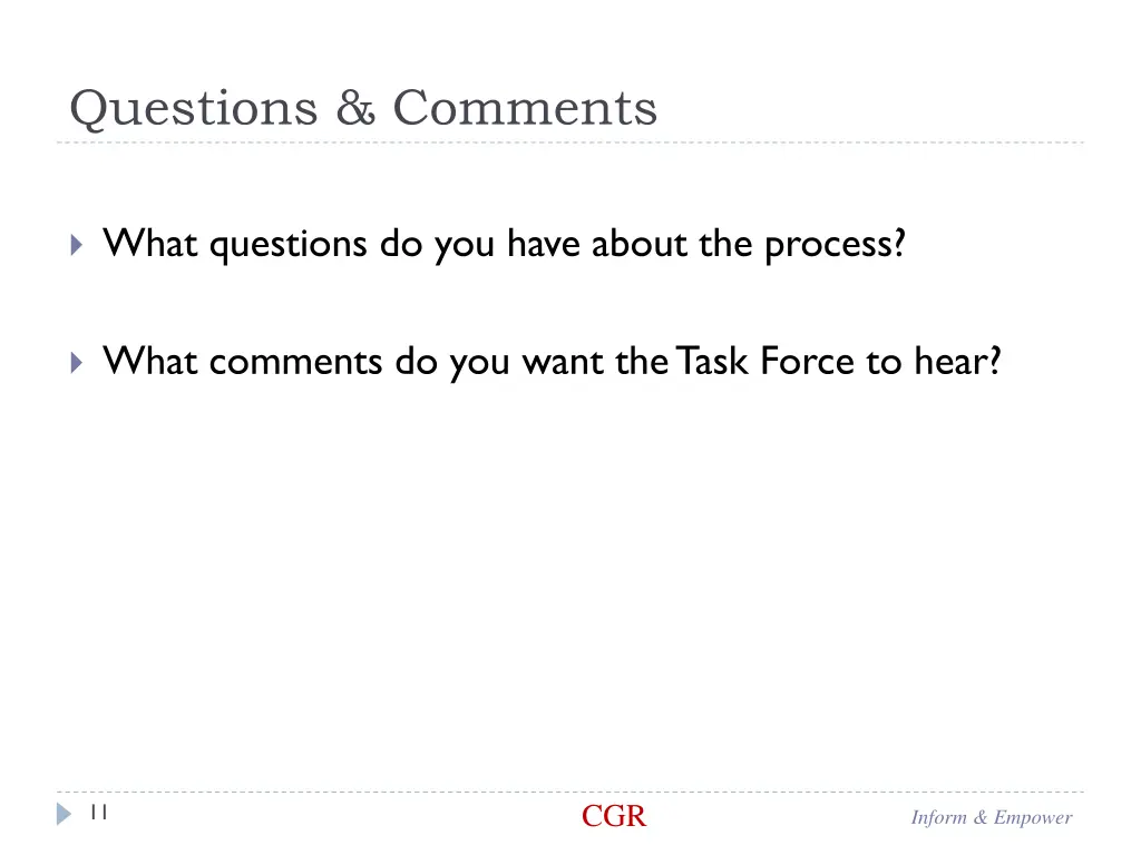 questions comments