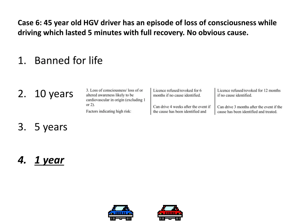 case 6 45 year old hgv driver has an episode 1