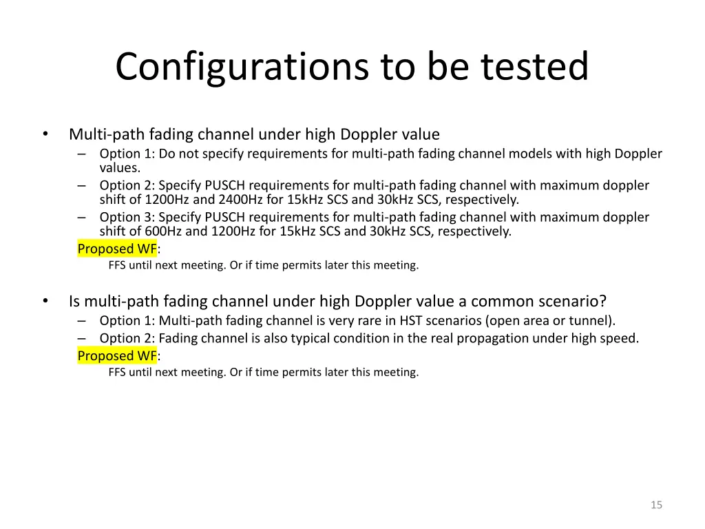 configurations to be tested 4