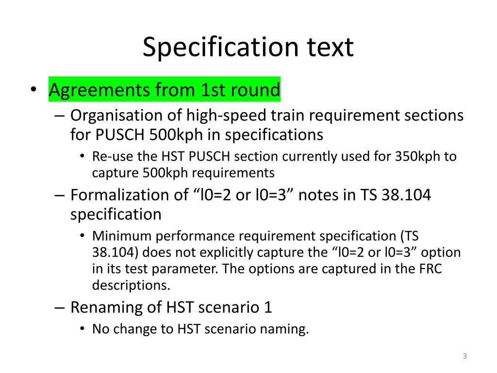specification text