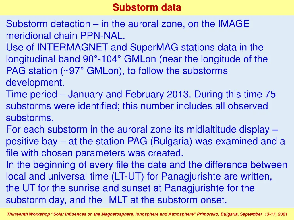 substorm data