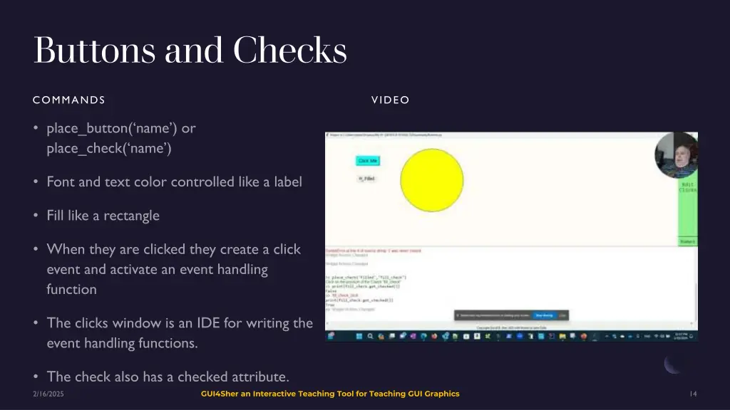 buttons and checks