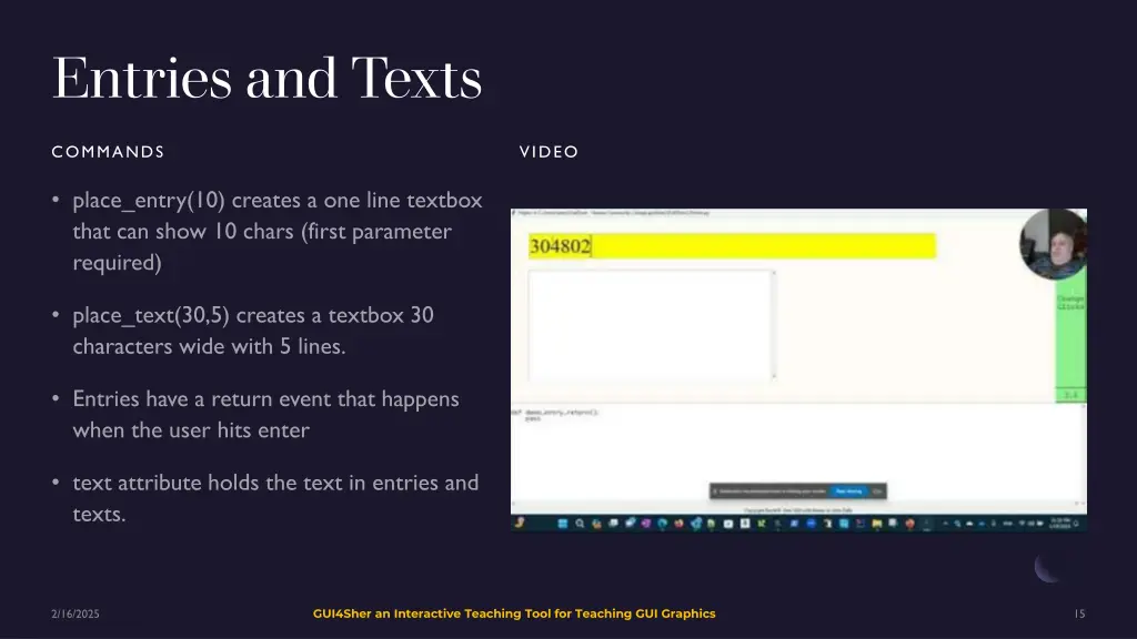 entries and texts
