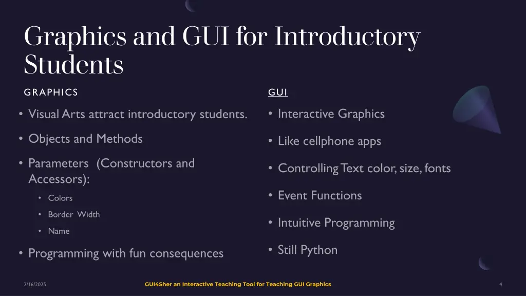 graphics and gui for introductory students
