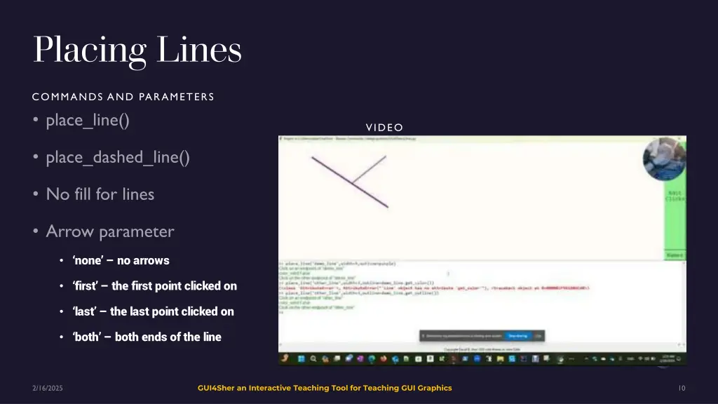 placing lines