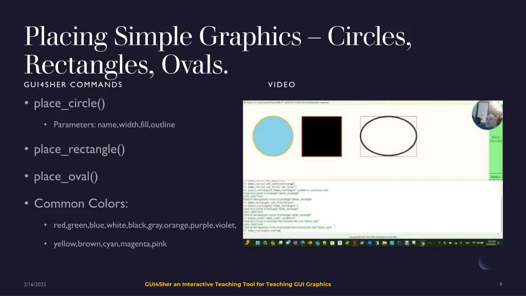 placing simple graphics circles rectangles ovals