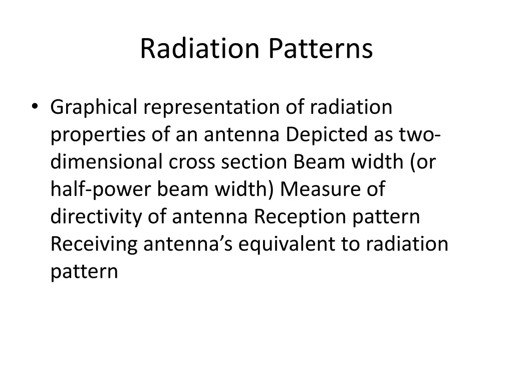 radiation patterns