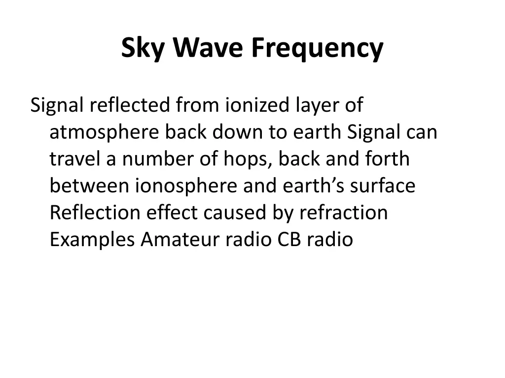 sky wave frequency
