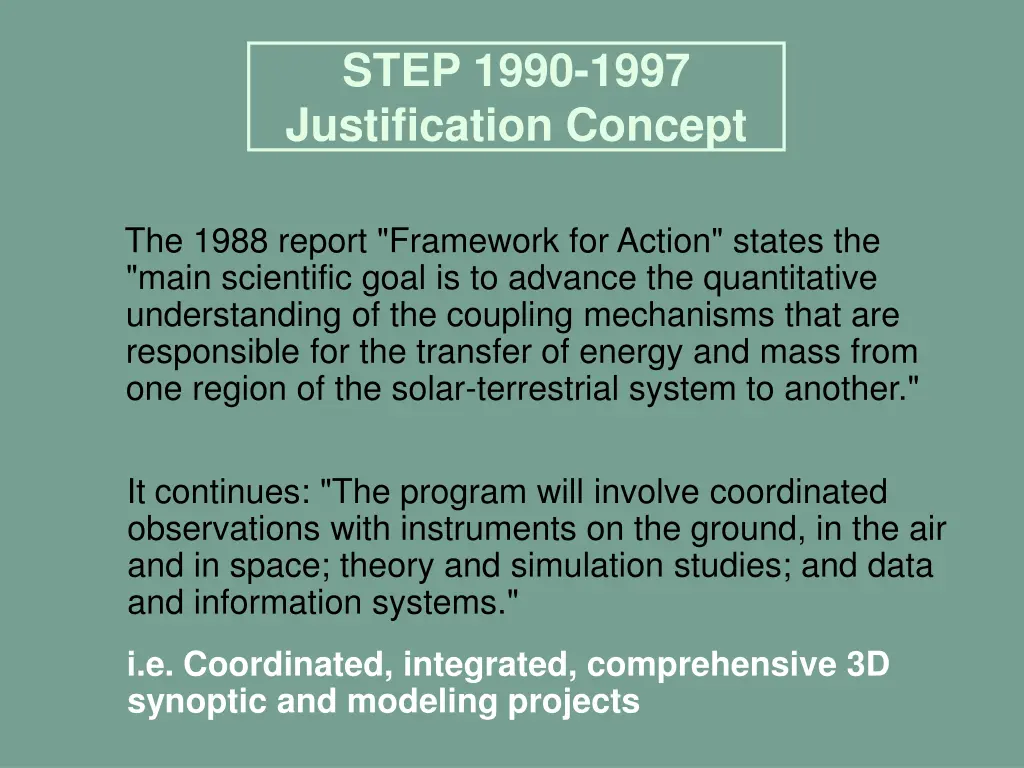 step 1990 1997 justification concept