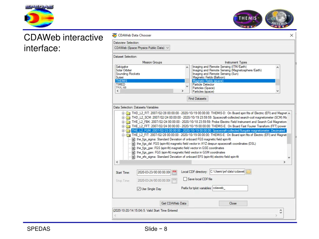 cdaweb interactive interface