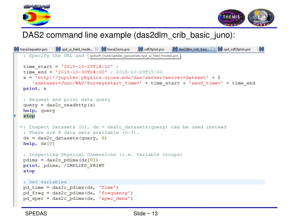 das2 command line example das2dlm crib basic juno