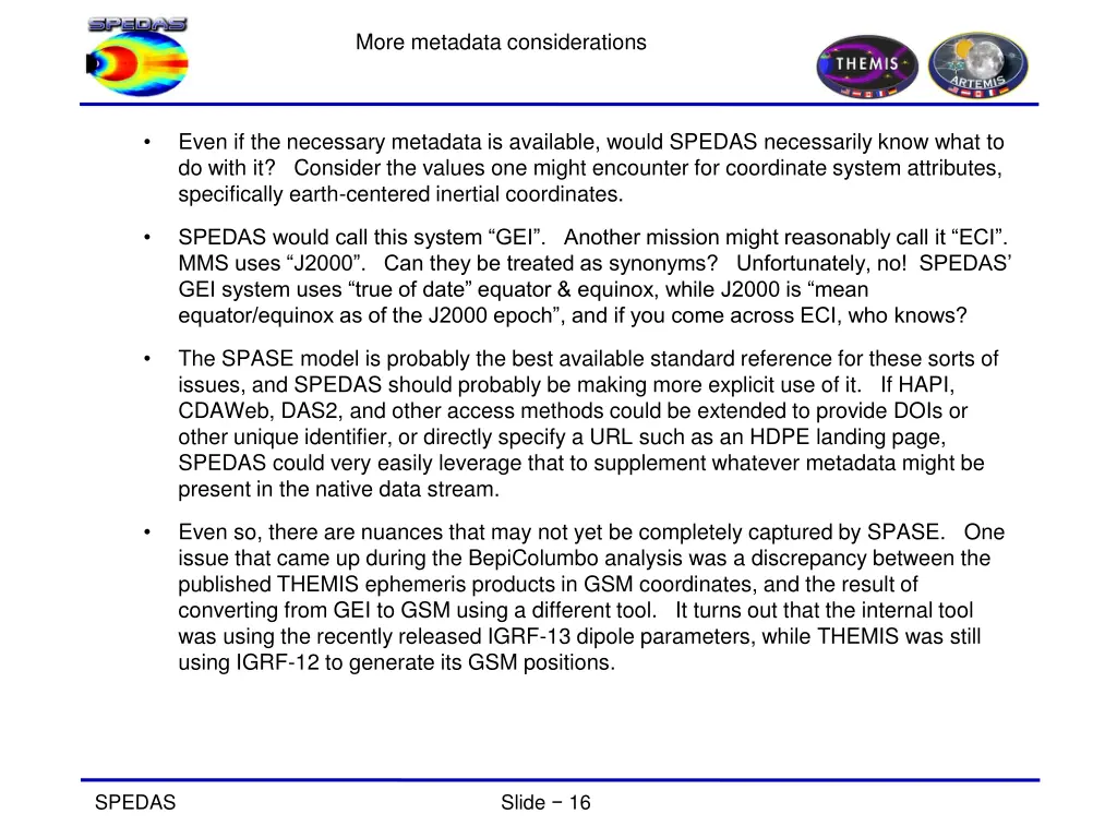 more metadata considerations