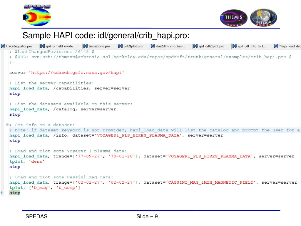 sample hapi code idl general crib hapi pro