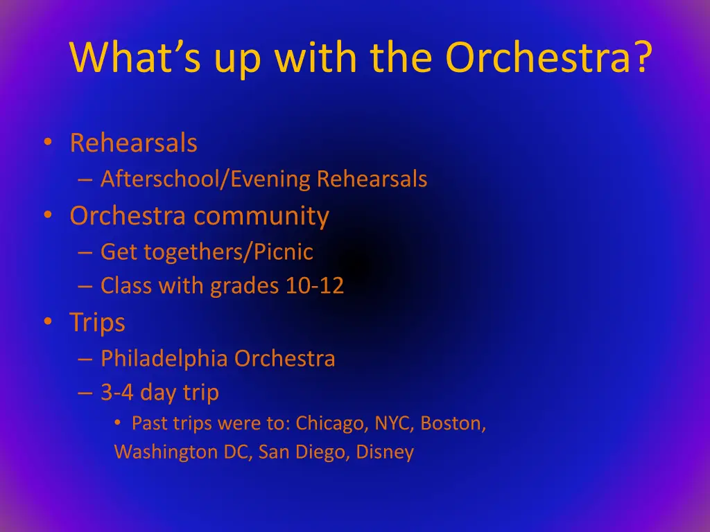 what s up with the orchestra 1