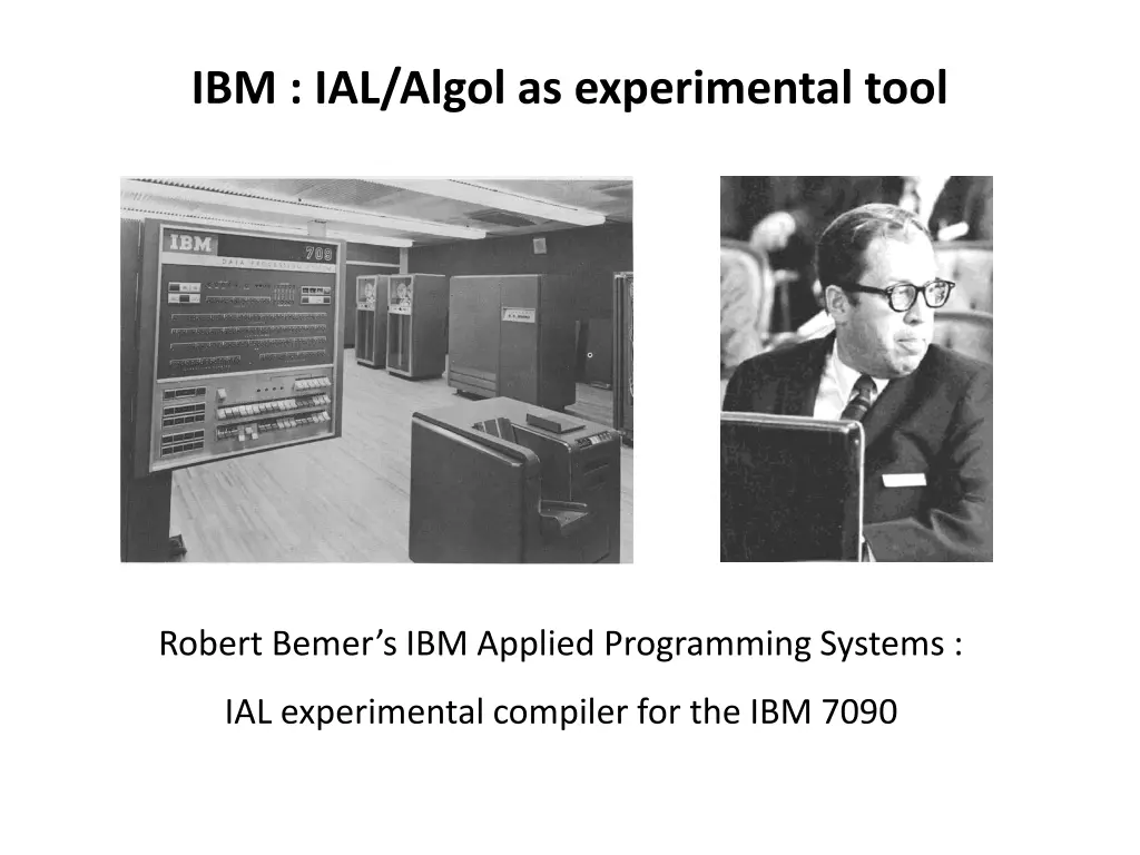 ibm ial algol as experimental tool