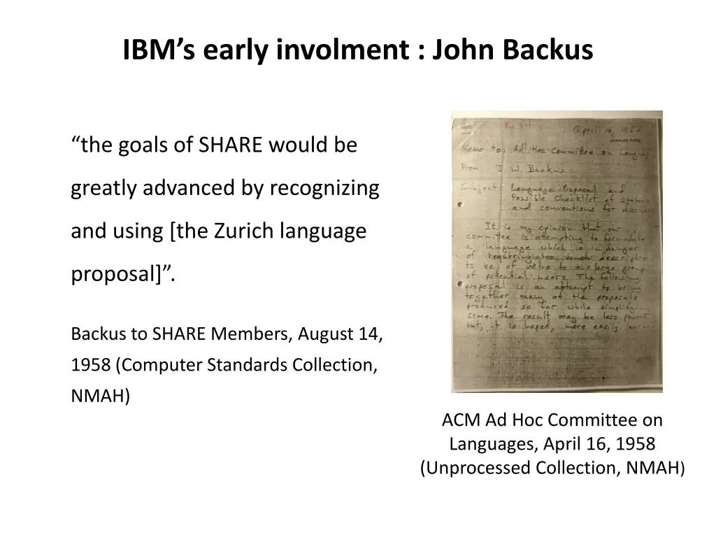ibm s early involment john backus