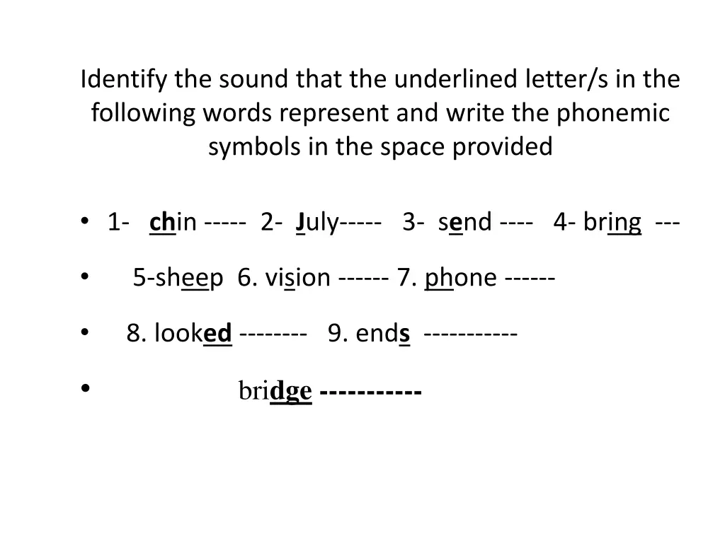 identify the sound that the underlined letter