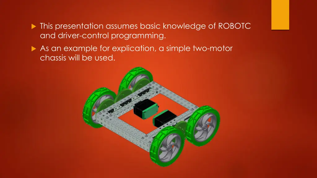 this presentation assumes basic knowledge