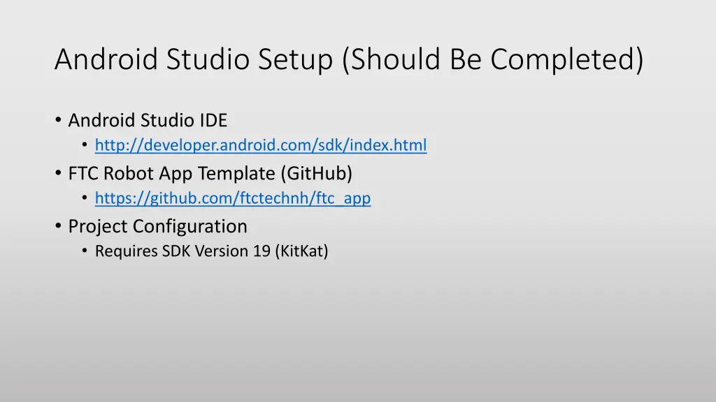 android studio setup should be completed