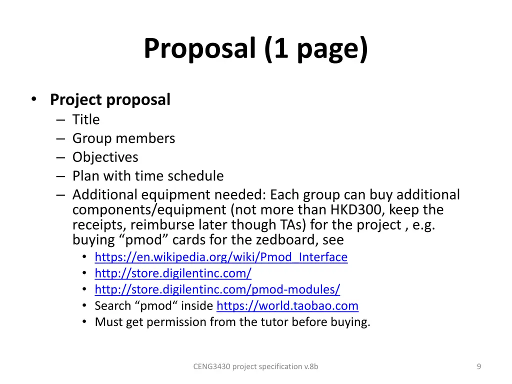 proposal 1 page