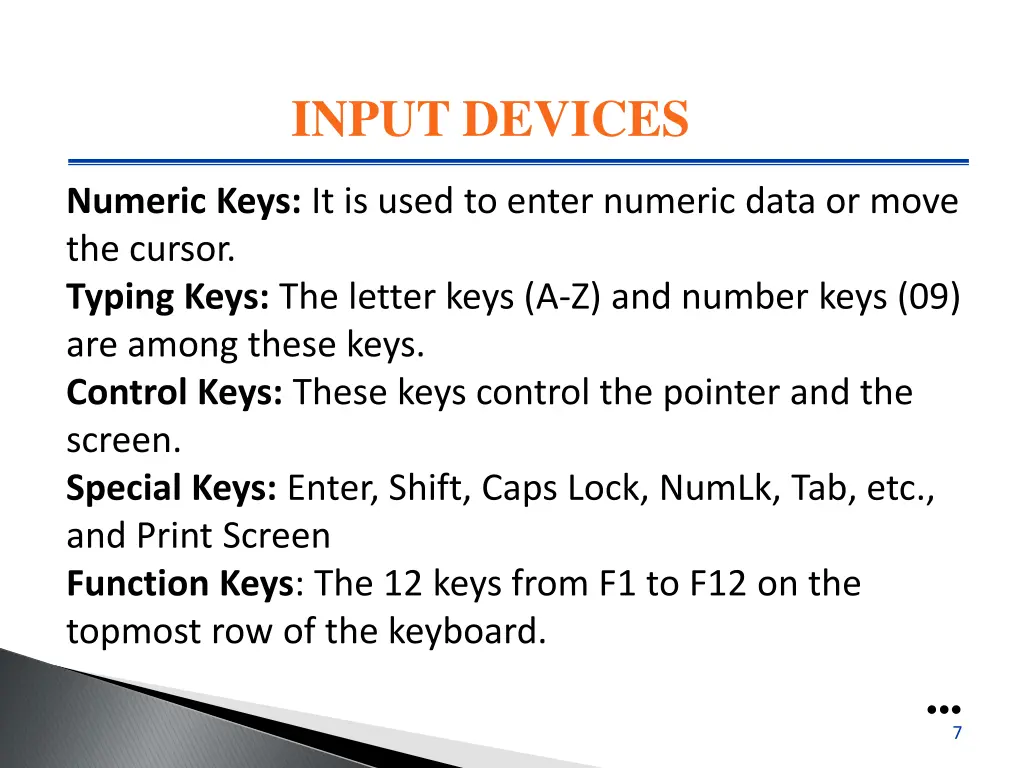 input devices 1