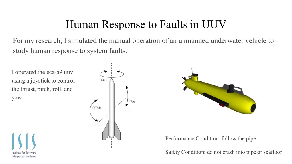 human response to faults in uuv