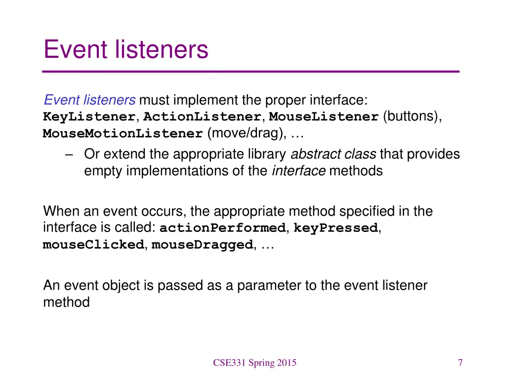 event listeners