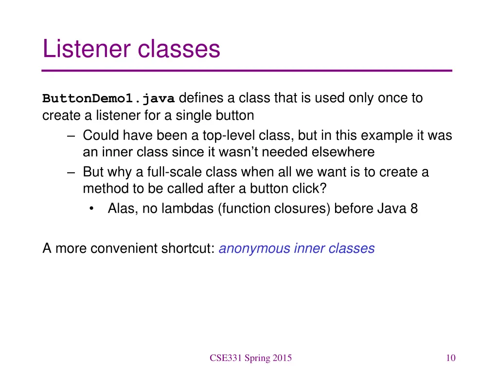 listener classes
