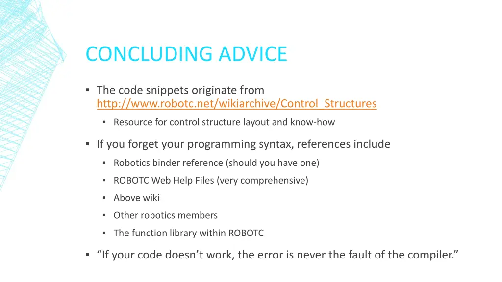concluding advice