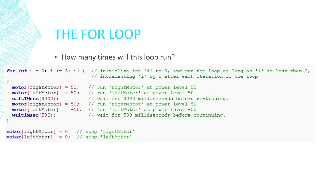the for loop 1