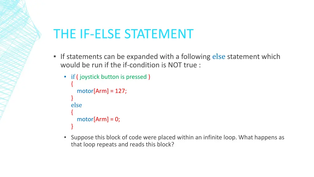 the if else statement