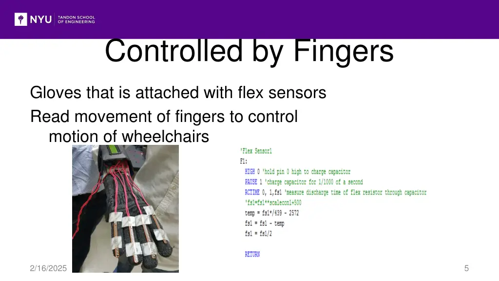 controlled by fingers