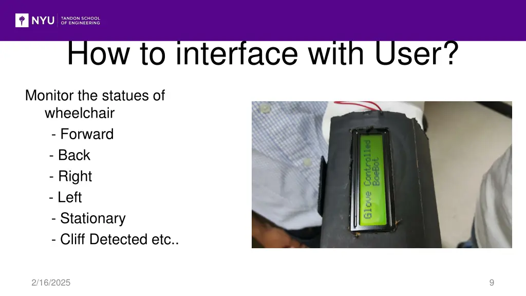 how to interface with user