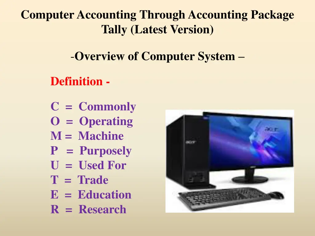 computer accounting through accounting package