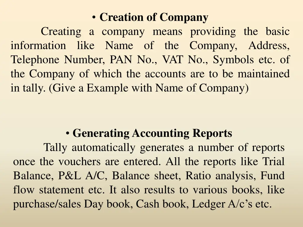 creation of company creating a company means