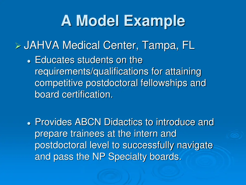 a model example