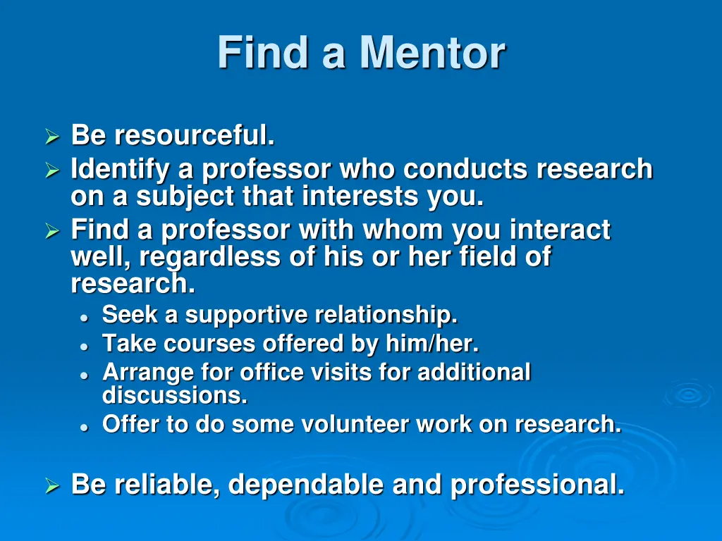 find a mentor