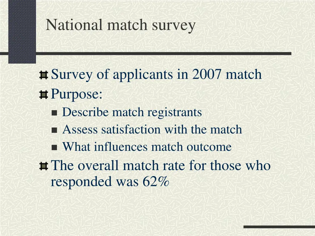 national match survey