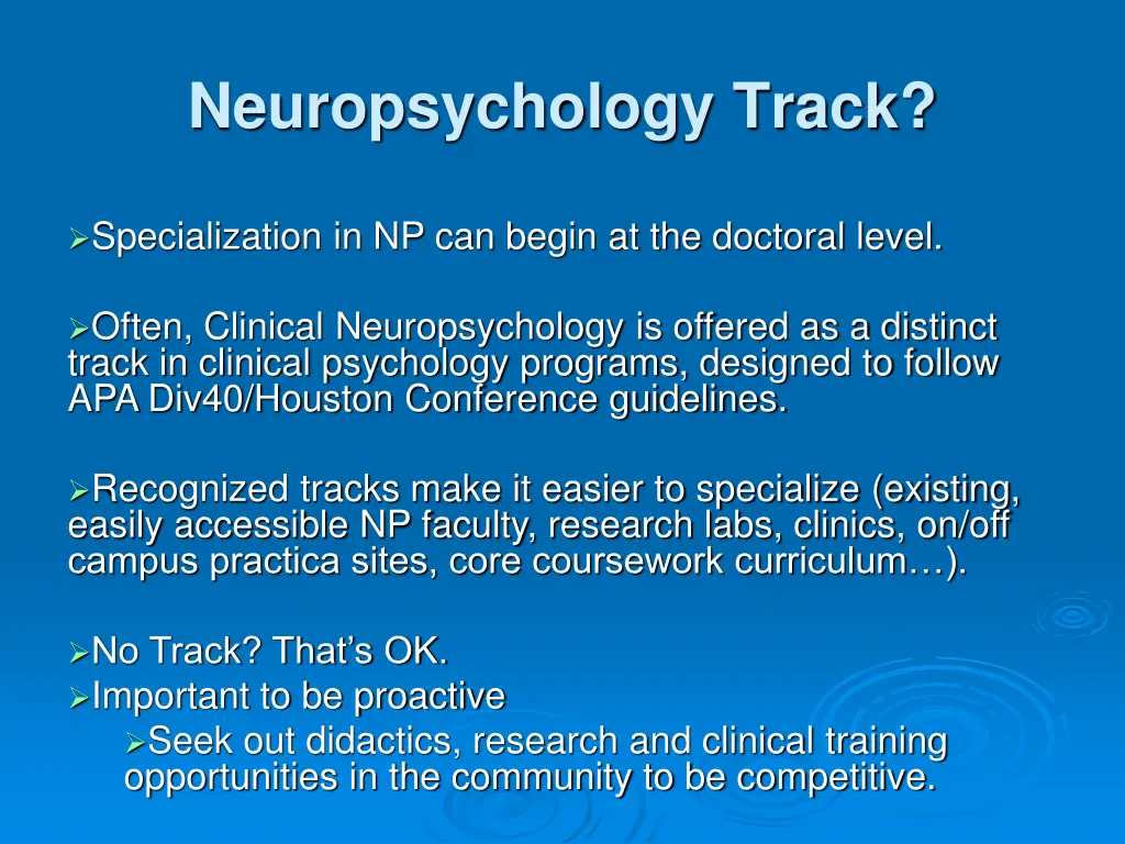 neuropsychology track