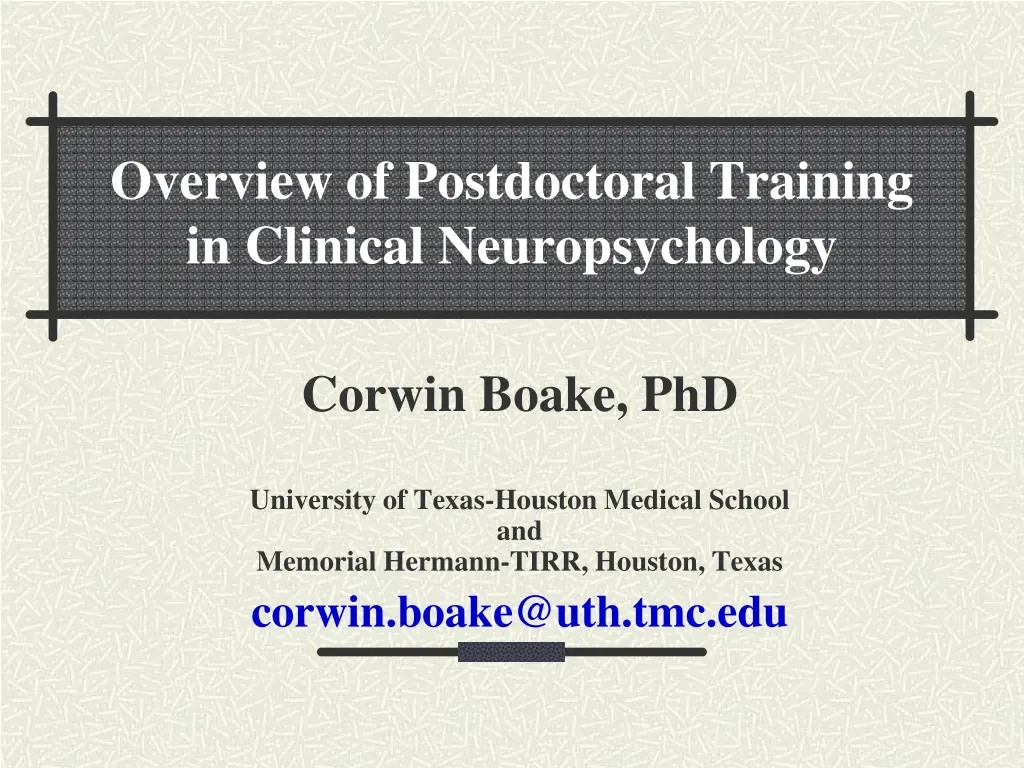 overview of postdoctoral training in clinical